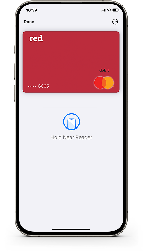 Red Card app debit card in wallet