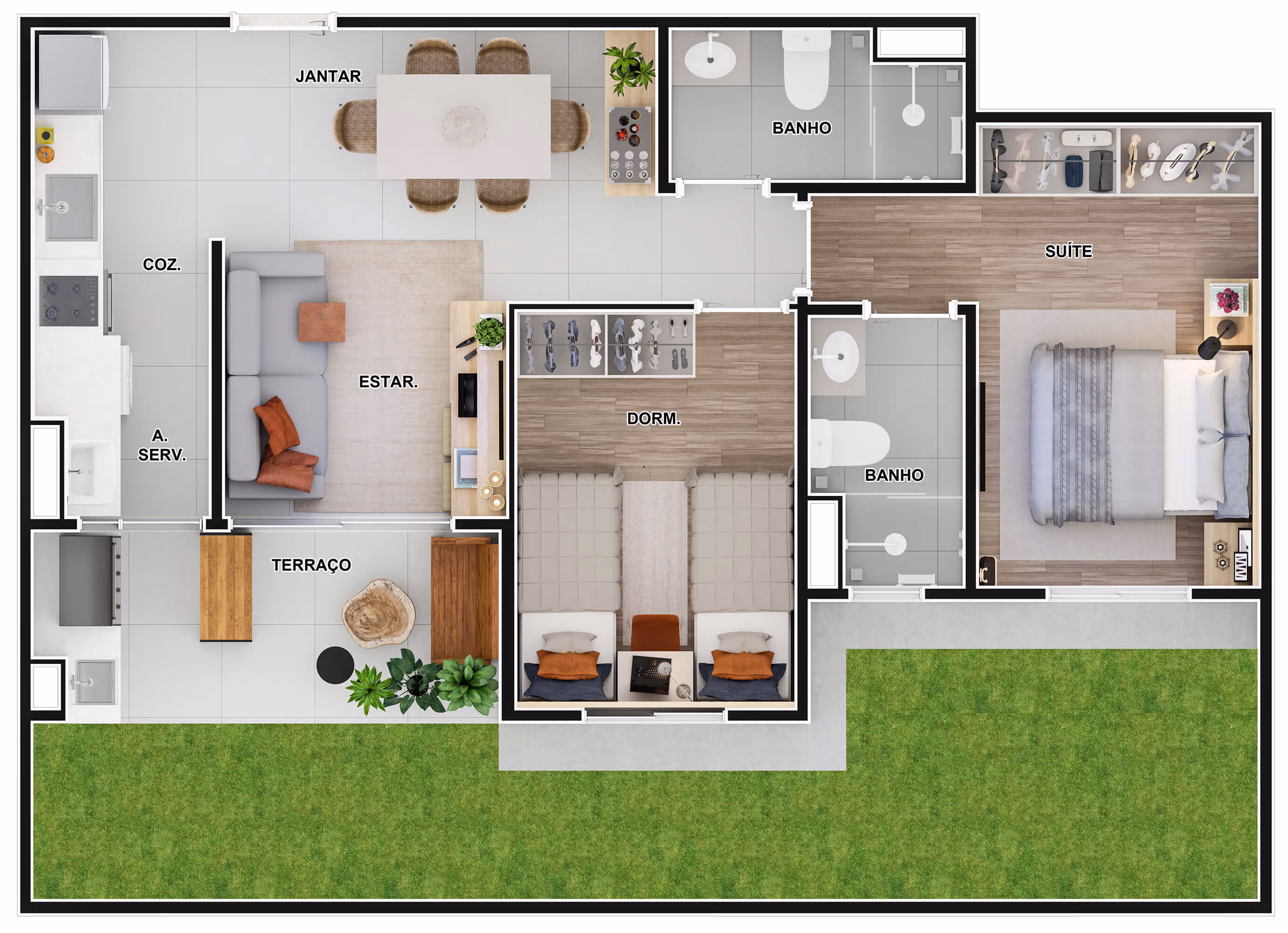 Planta de 2 dorms. garden final 2