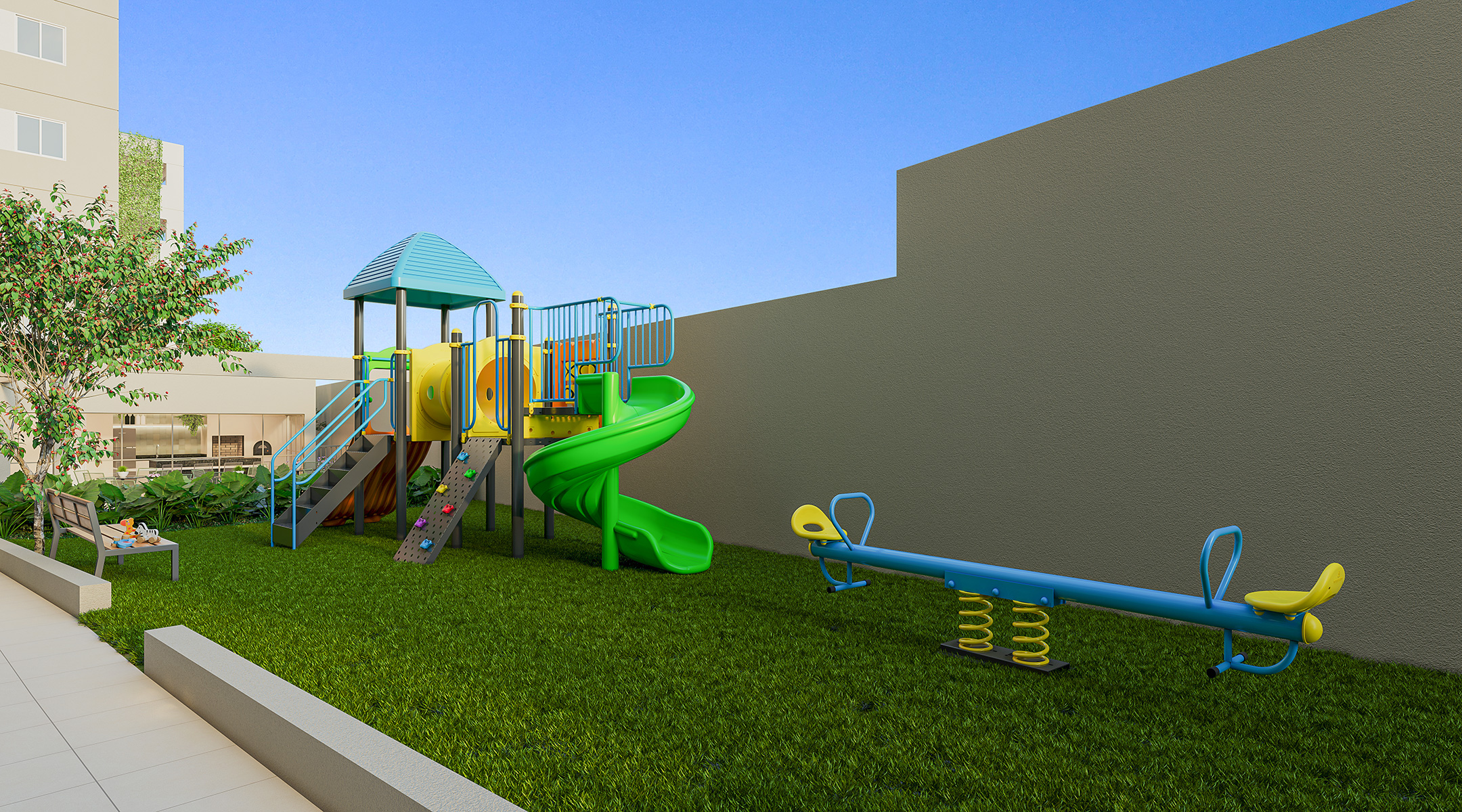 Perspectiva ilustrada do playground