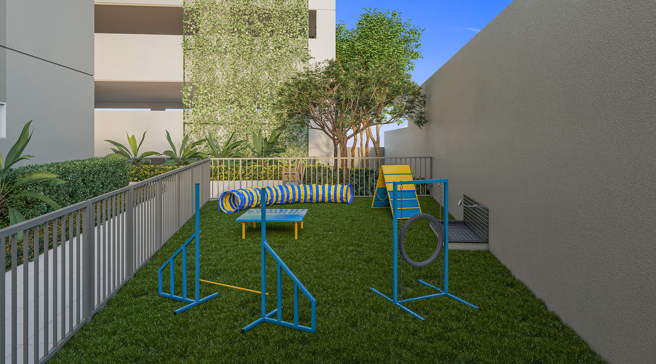 Perspectiva ilustrada do pet place