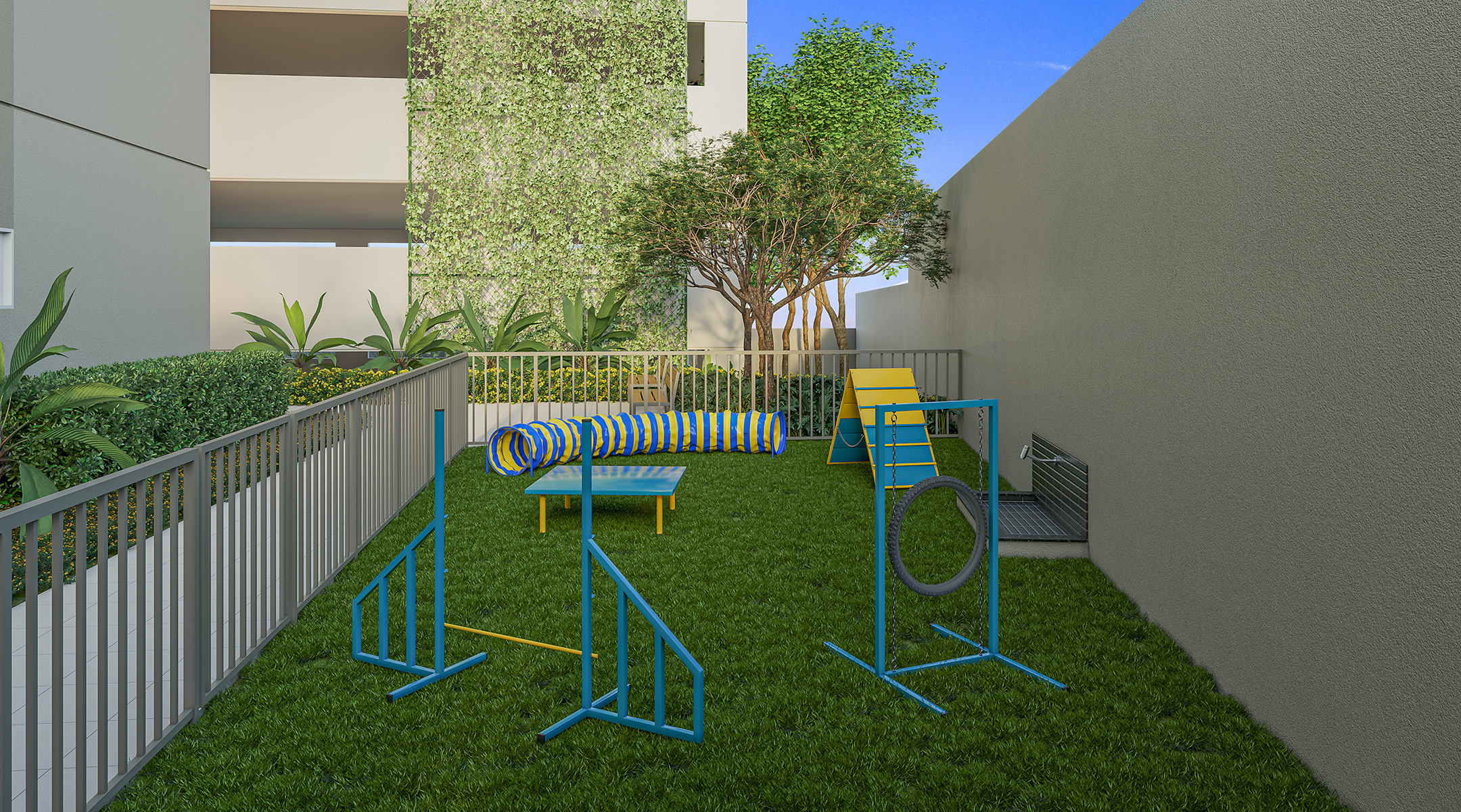 Perspectiva ilustrada do pet place