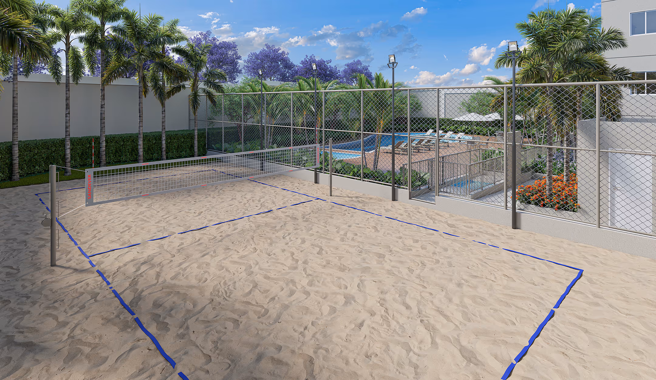 Perspectiva ilustrada do beach tennis