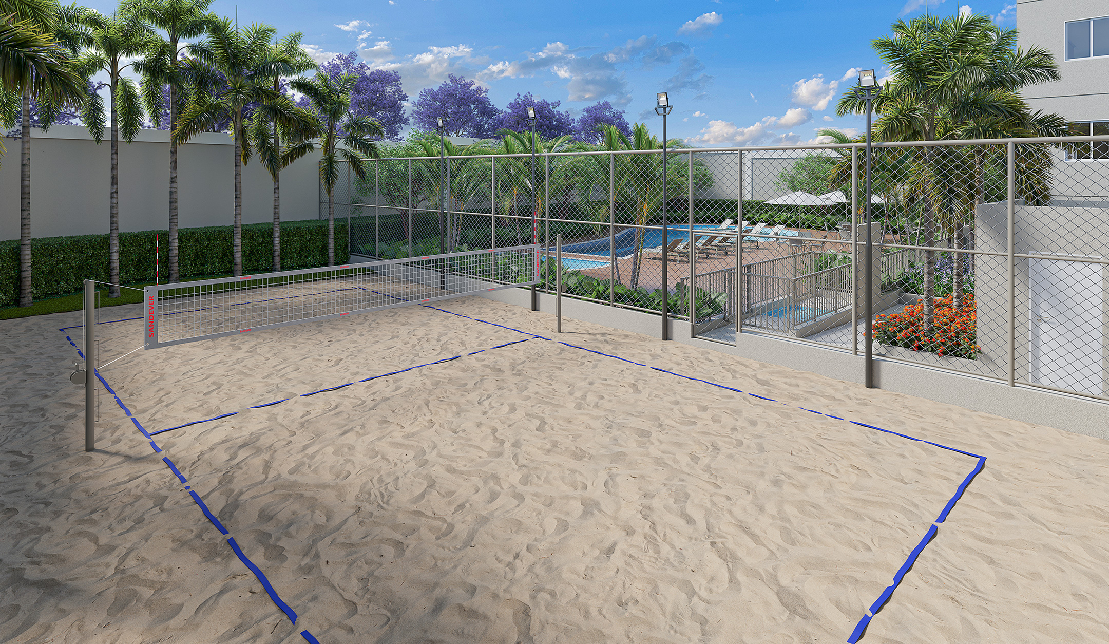 Perspectiva ilustrada do beach tennis