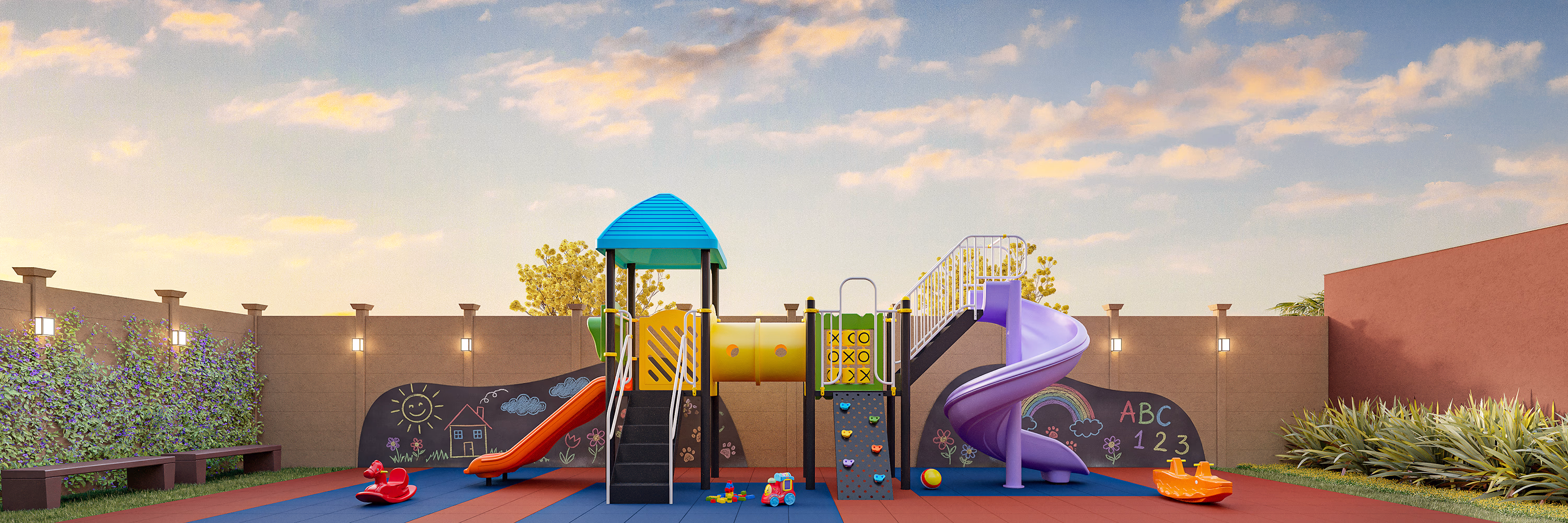 Perspectiva ilustrada do playground