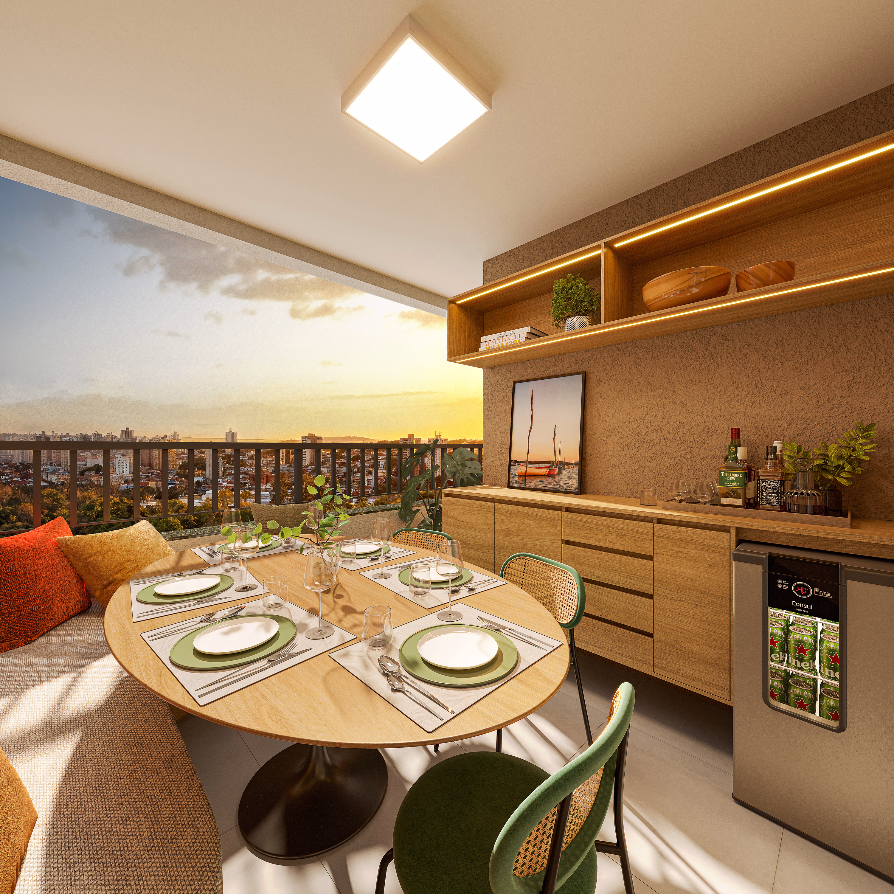 Perspectiva ilustrada do terraço