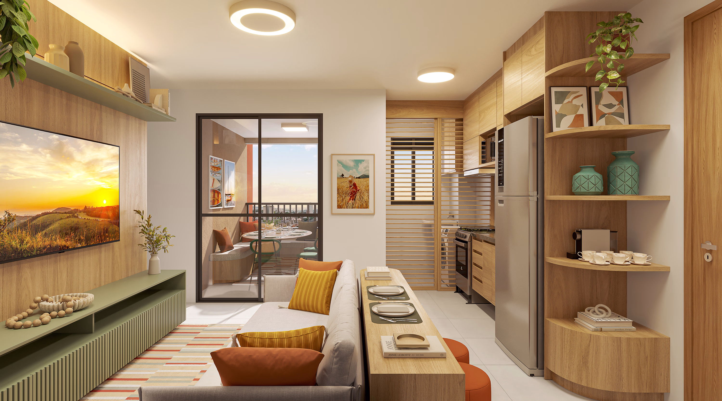 Perspectiva ilustrada da varanda