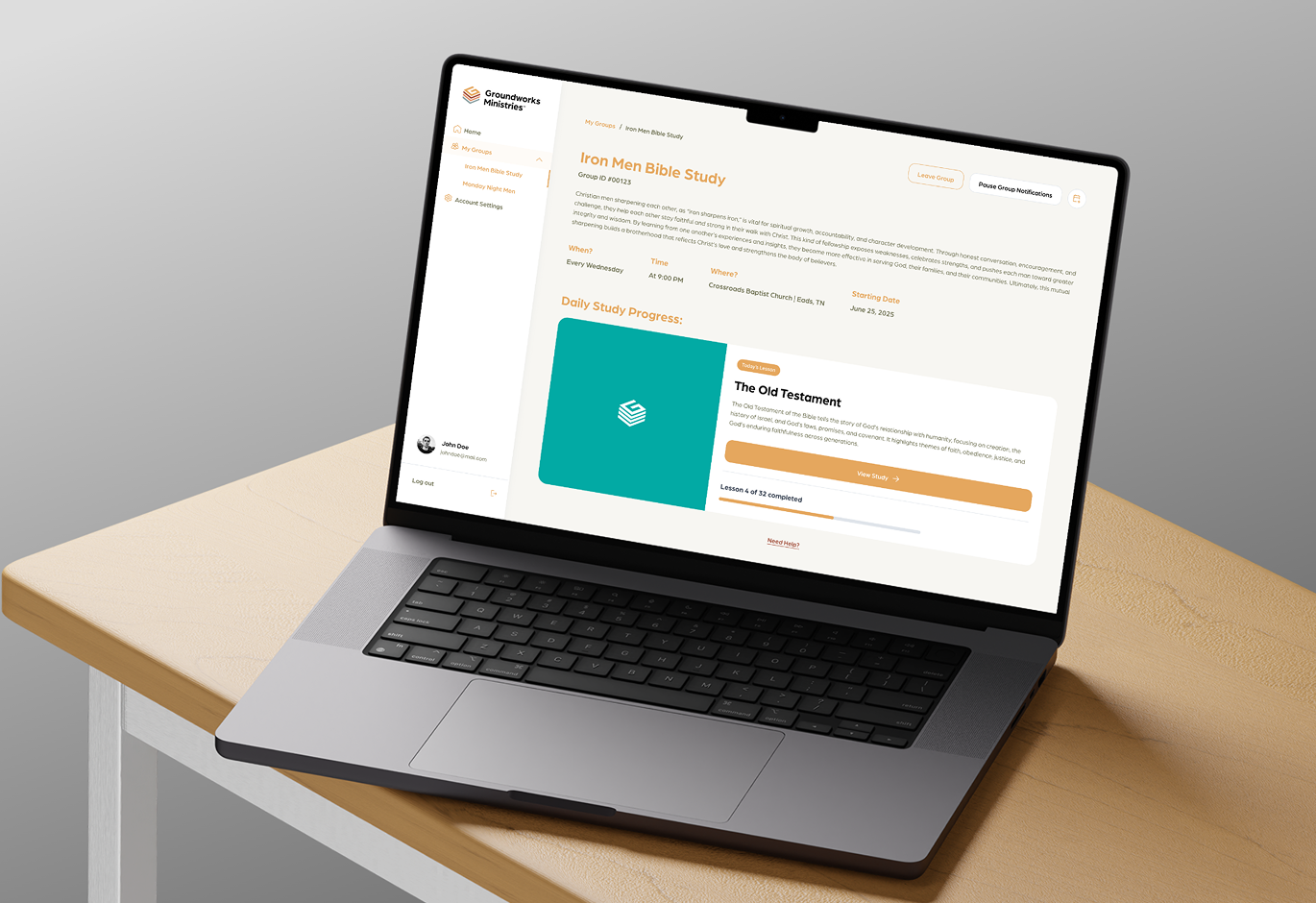 A laptop displaying an in depth study on the old testament