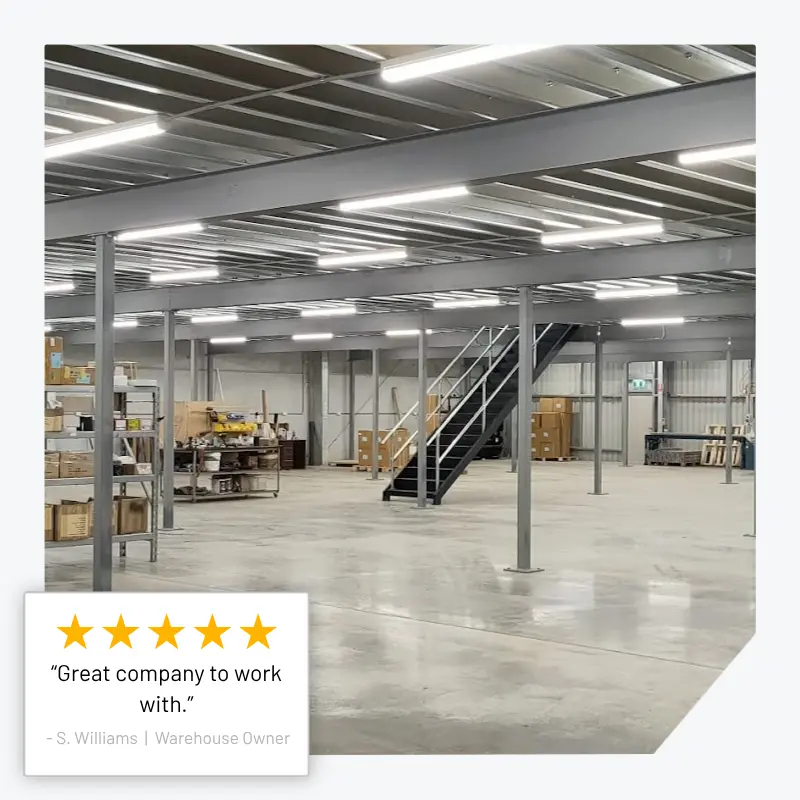 Mezzanine inside a warehouse