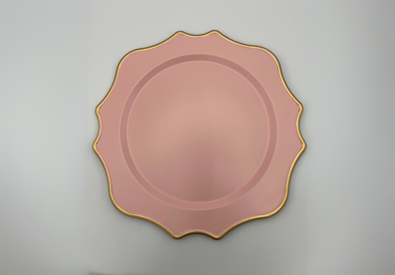 Blush and Gold Hand-Painted Laminate Charger
