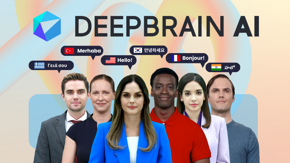 DeepBrain AI's diverse AI Avatars speaking different languages.