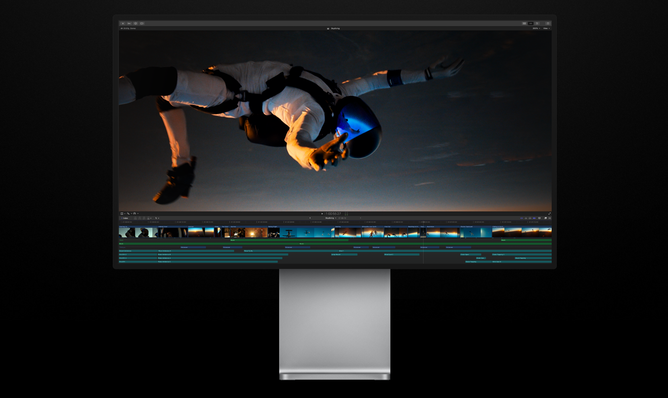 An editing screen of Final Cut Pro. It's shown in a Mac.