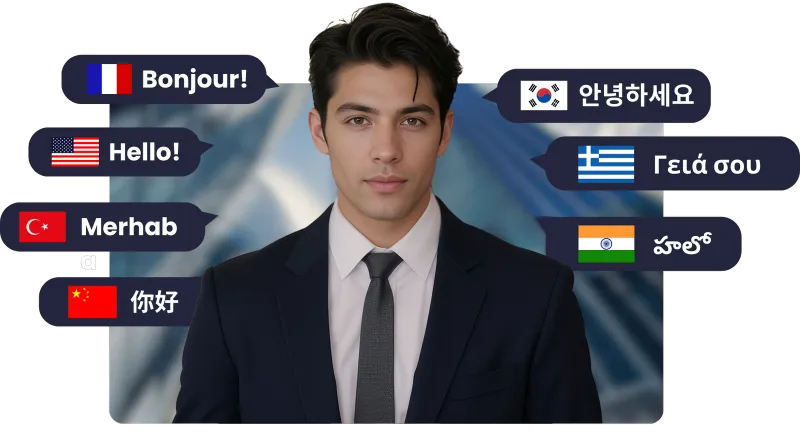 Presentatori IA multilingue