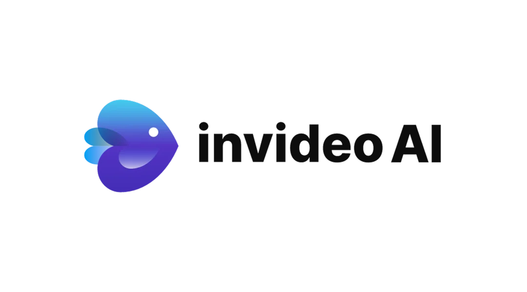invideo AI's logo with a purple heart