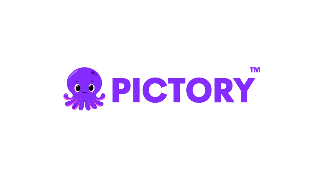 Pictory's purple logo with their purple octopus