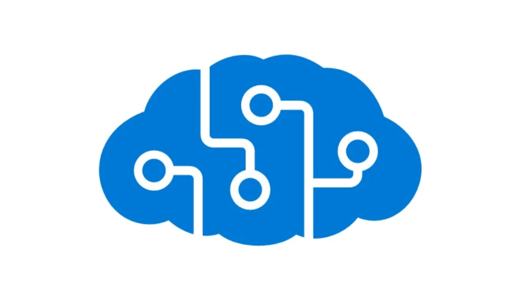 Microsoft Azure Cognitive Services’ logo. Blue cloud with white tech lines going through it that end with a circle.