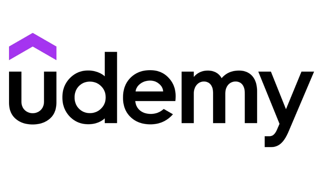 Lowercase logo of Udemy written in black font color