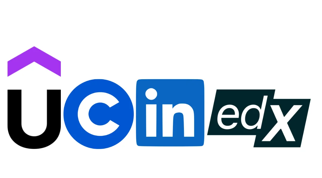 udemy, Coursera, Linkedin Learning, and edX logos next to each other