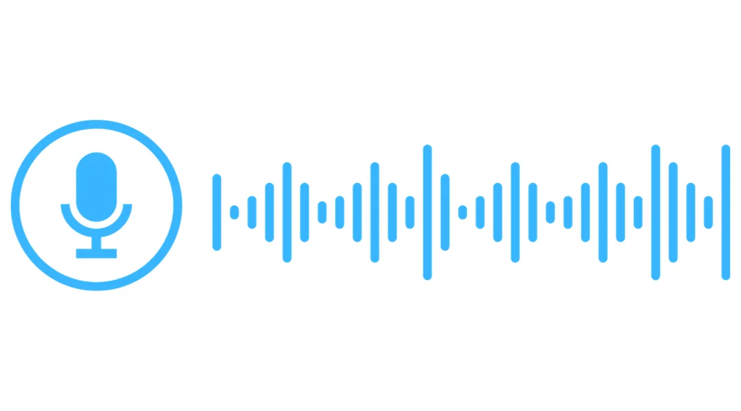 A recording microphone and audio waves