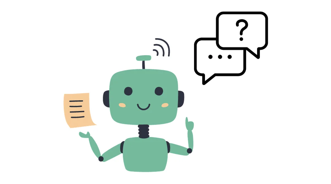 A robot asking and answering questions.