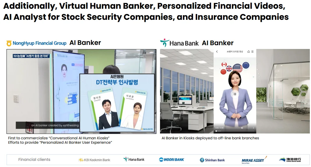 2 use cases from AI Human by DeepBrain AI of two AI Bankers.