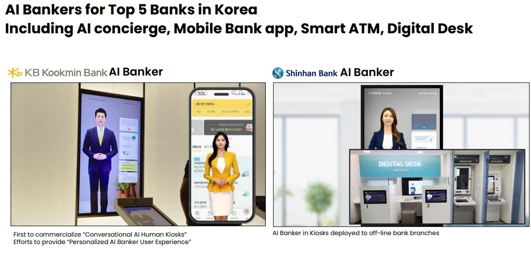2 use cases from AI Human by DeepBrain AI of two AI Bankers.