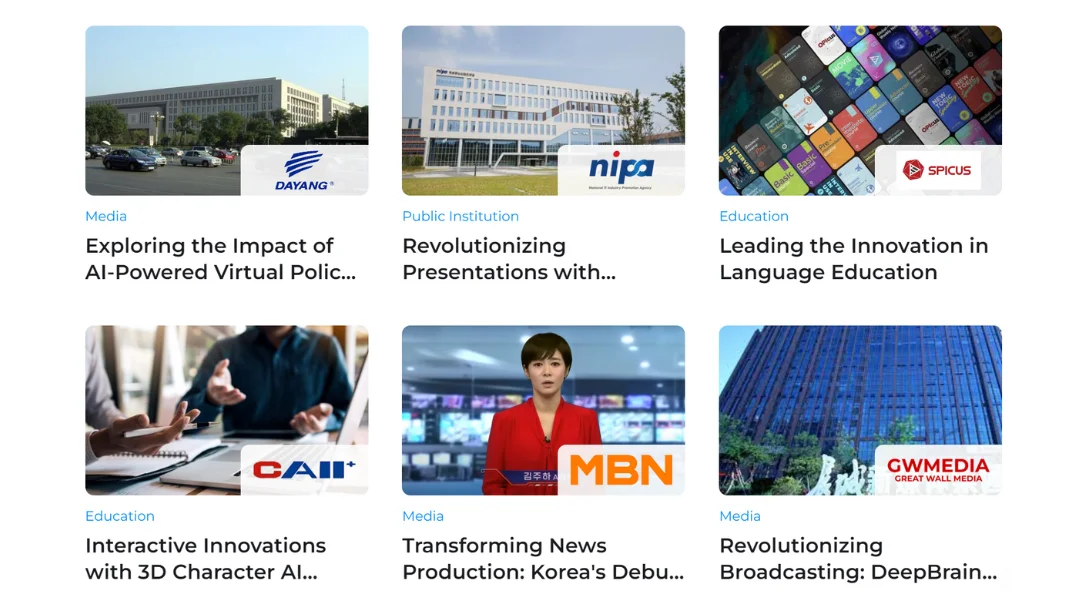 Multiple industry clients of DeepBrain AI