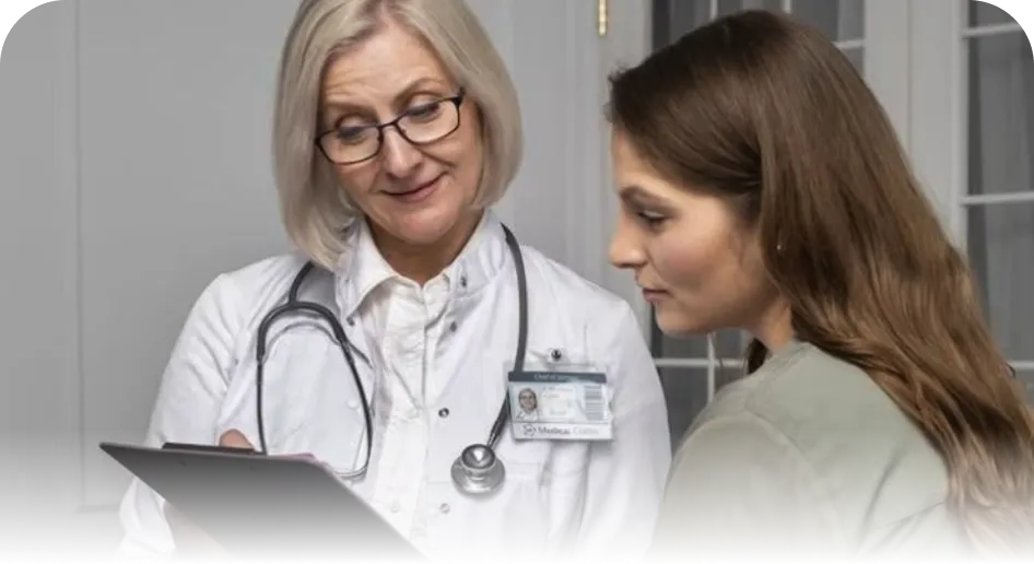 Doctor explaining diagnosis to patient with empathetic communication