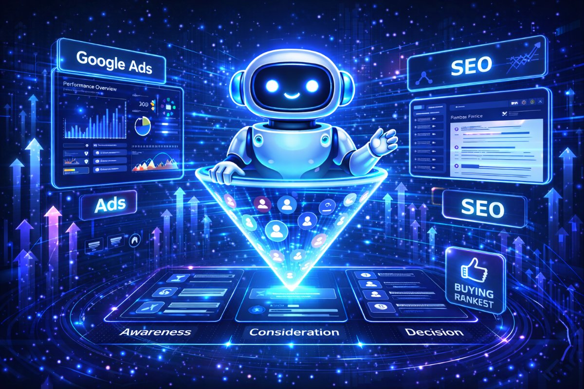 Team member working on a PPC remarketing campaign