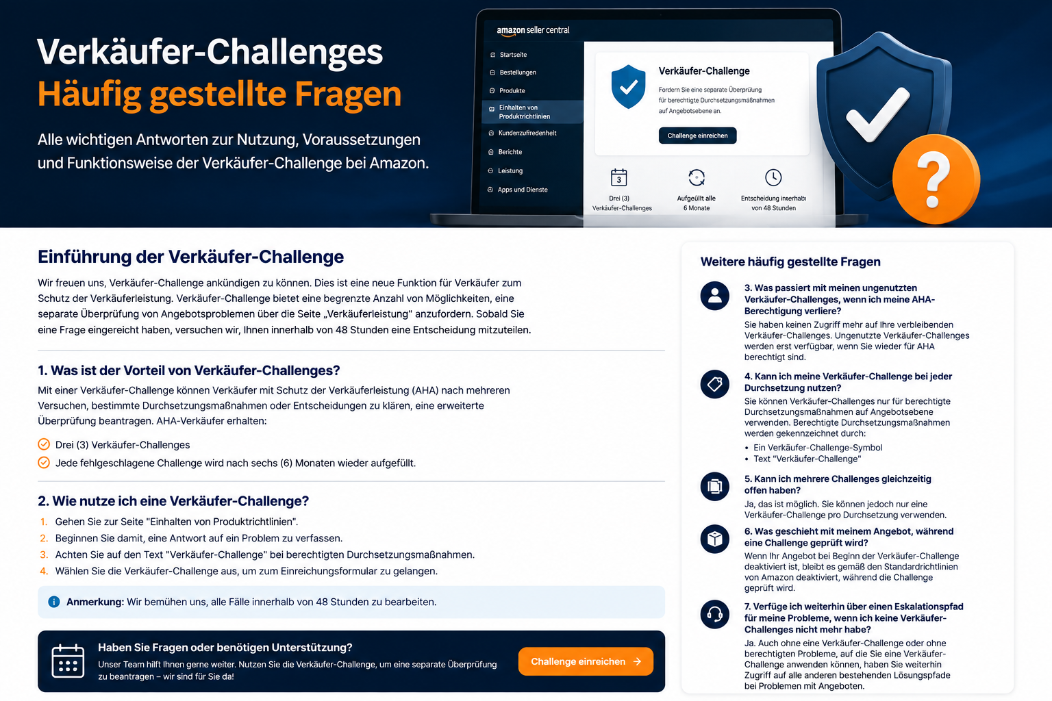 Amazon Verkäufer-Challenge für AHA-Verkäufer – Funktion, Ablauf und häufige Fragen