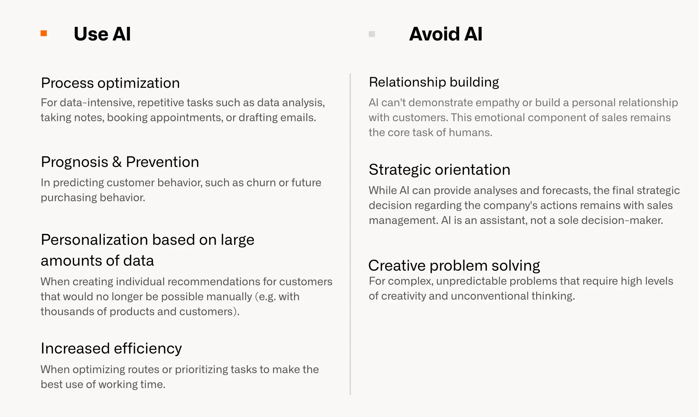 When should you use AI in field sales?