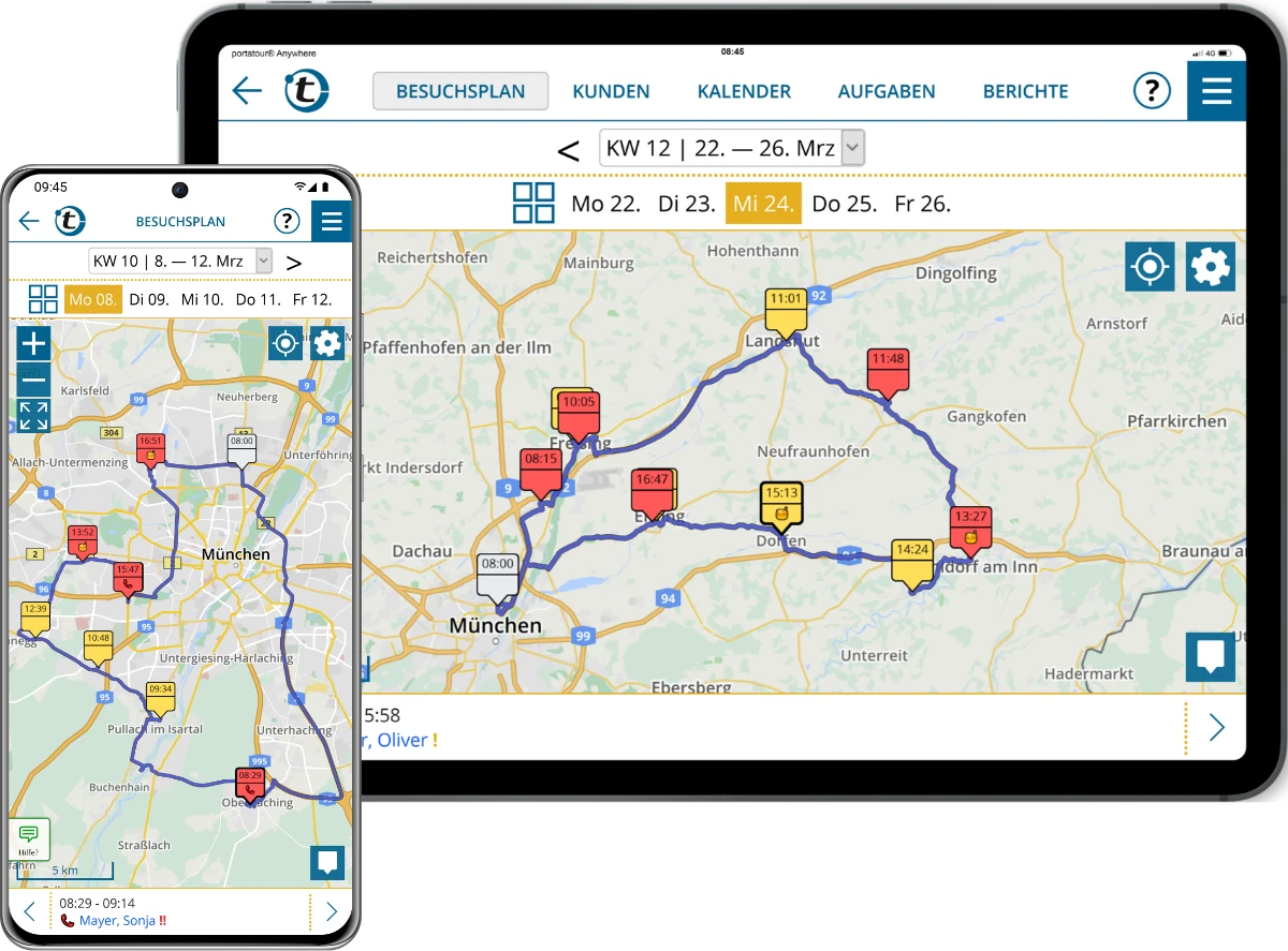 Routenplanung mit dem Tool Portatour