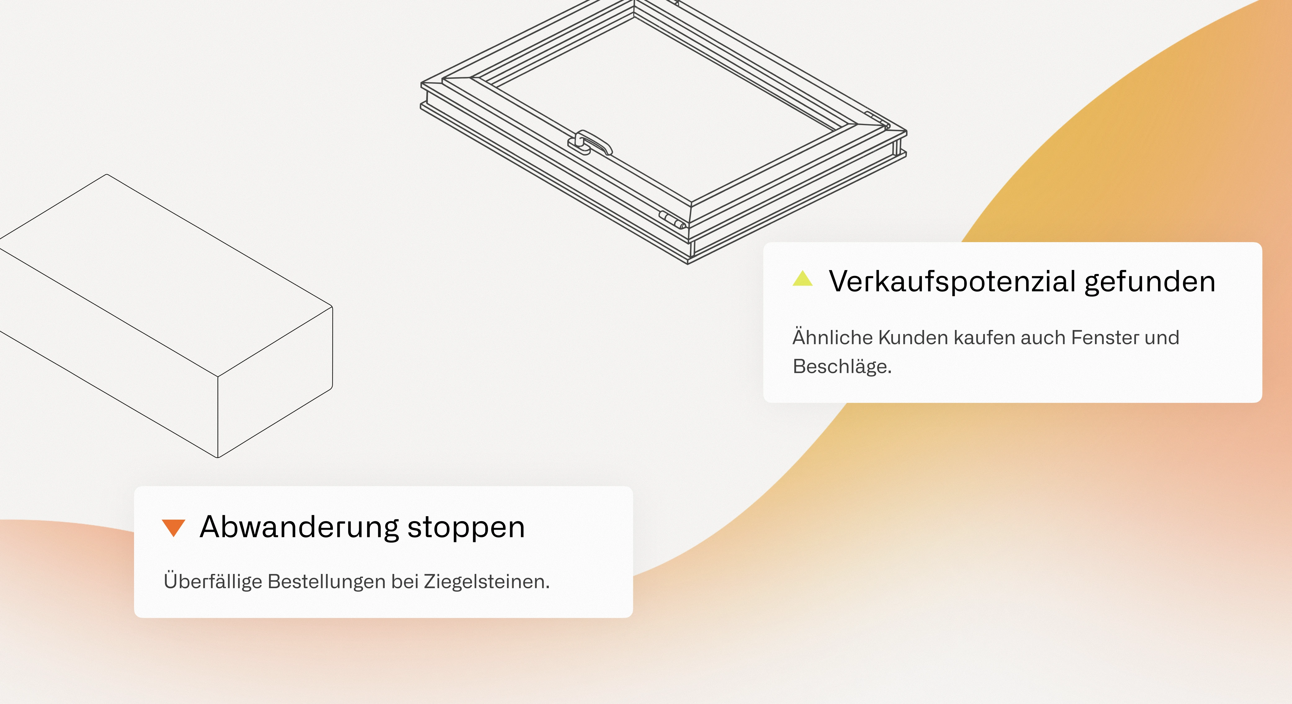 Von Rohbau und Dach bis zu Innenausbau, Fenstern und Türen. Hilf Deinem Vertrieb, im komplexen Objekt- und Thekengeschäft gezielter zu verkaufen – und dabei massive Zeit zu sparen.