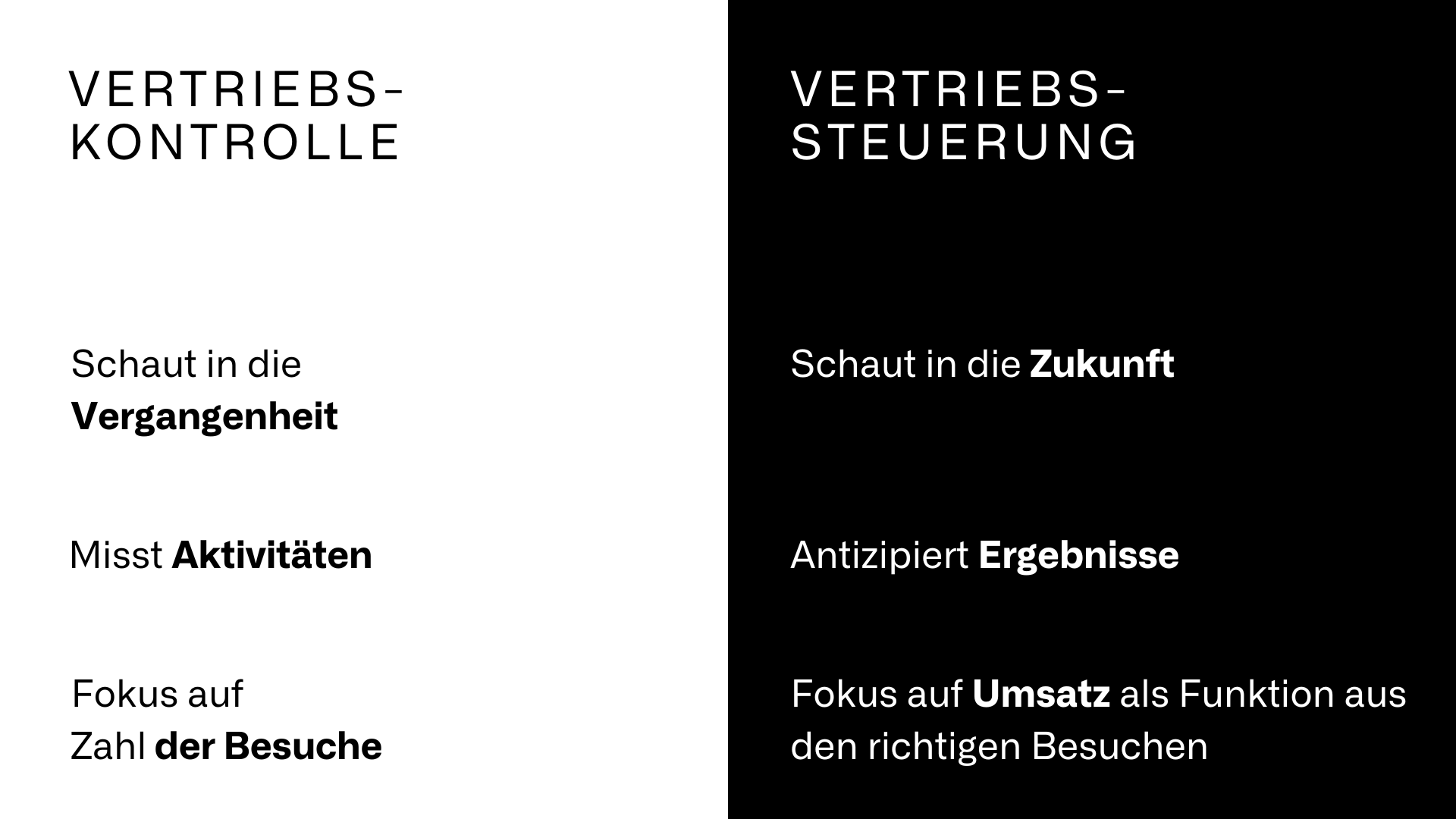 Vertriebskontrolle vs Vertriebssteuerung