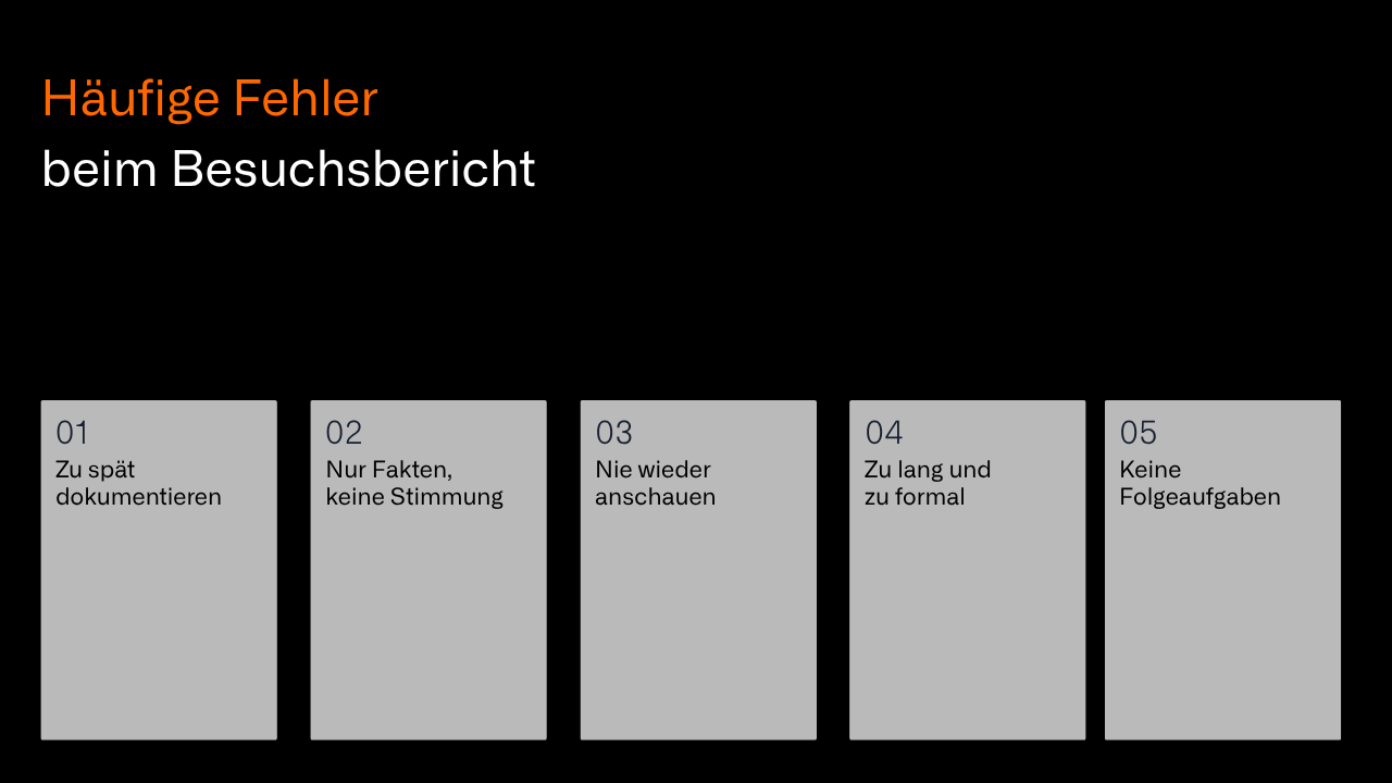 Häufige Fehler bei Besuchsberichten im Außendienst