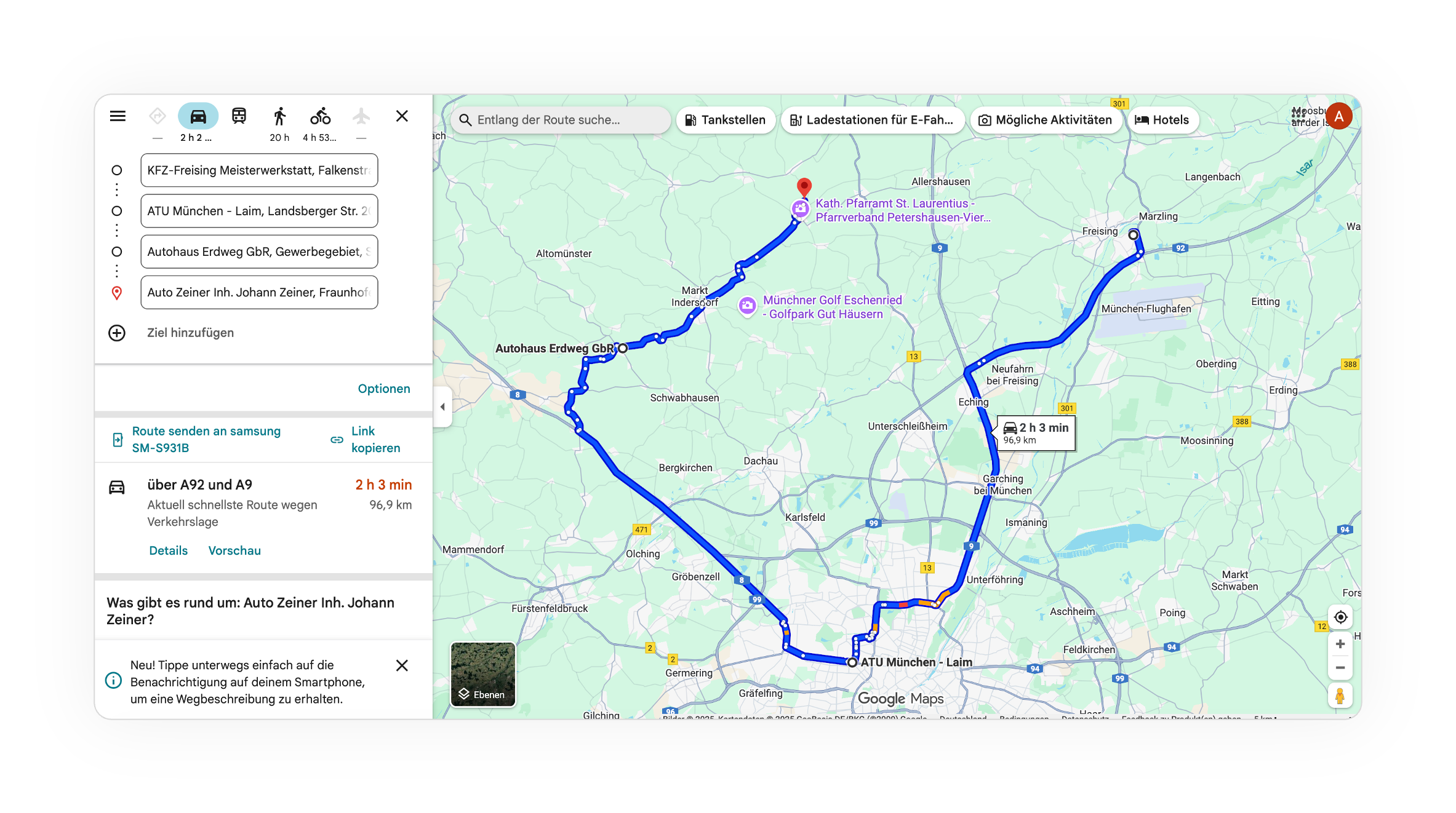 Google Maps zur Tourenplanung im Außendienst