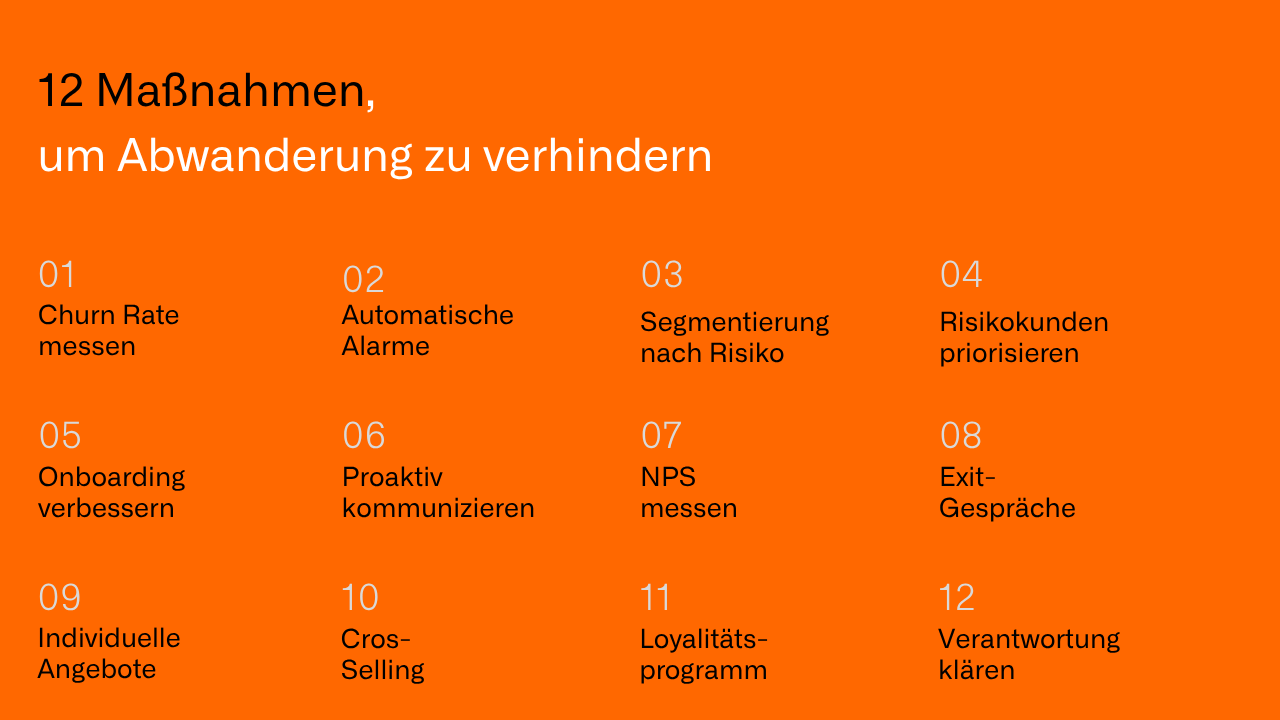 12 Maßnahmen, um Abwanderung im B2B zu verhindern