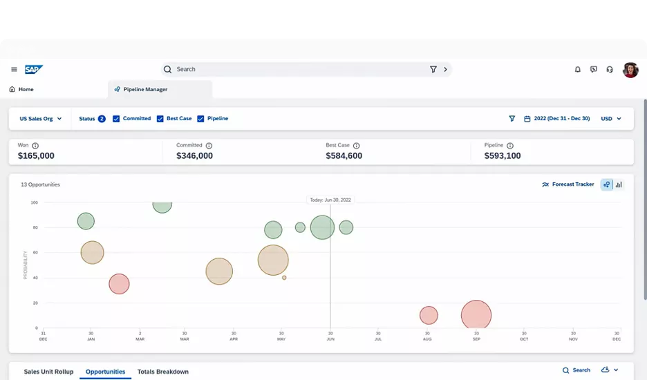 SAP Sales Cloud: opportunity and quote view