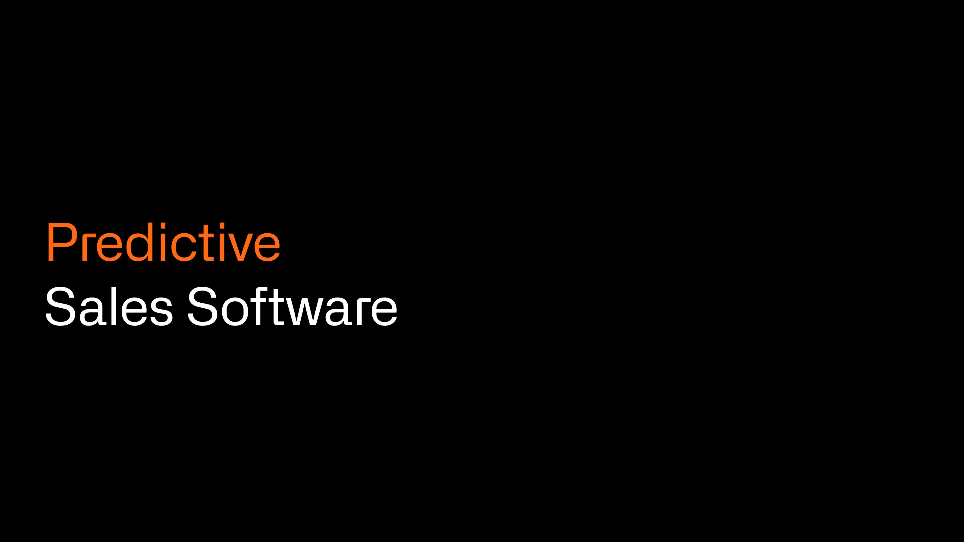 Predictive Sales Software