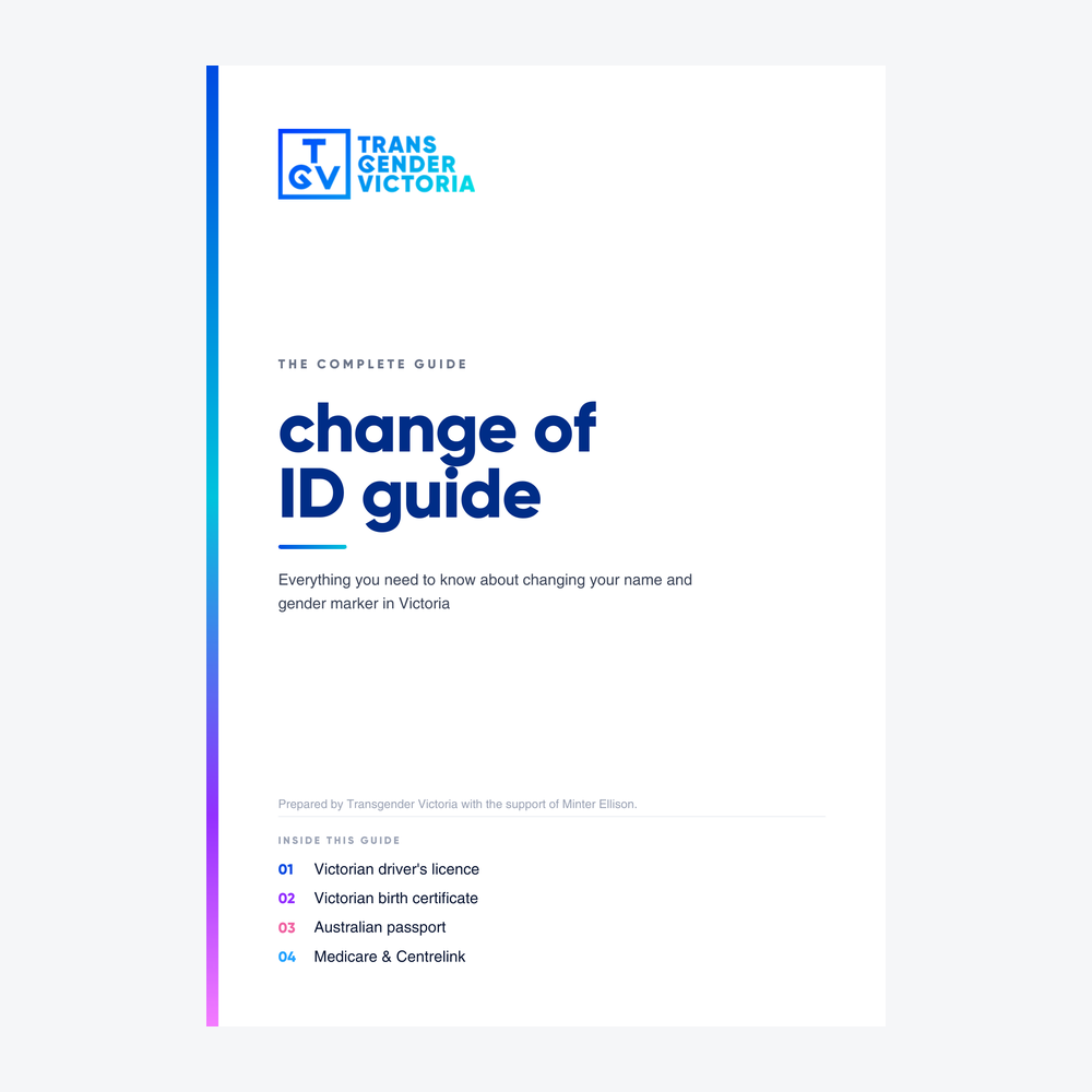 Cover of Transgender Victoria's Change of ID Guide 2026