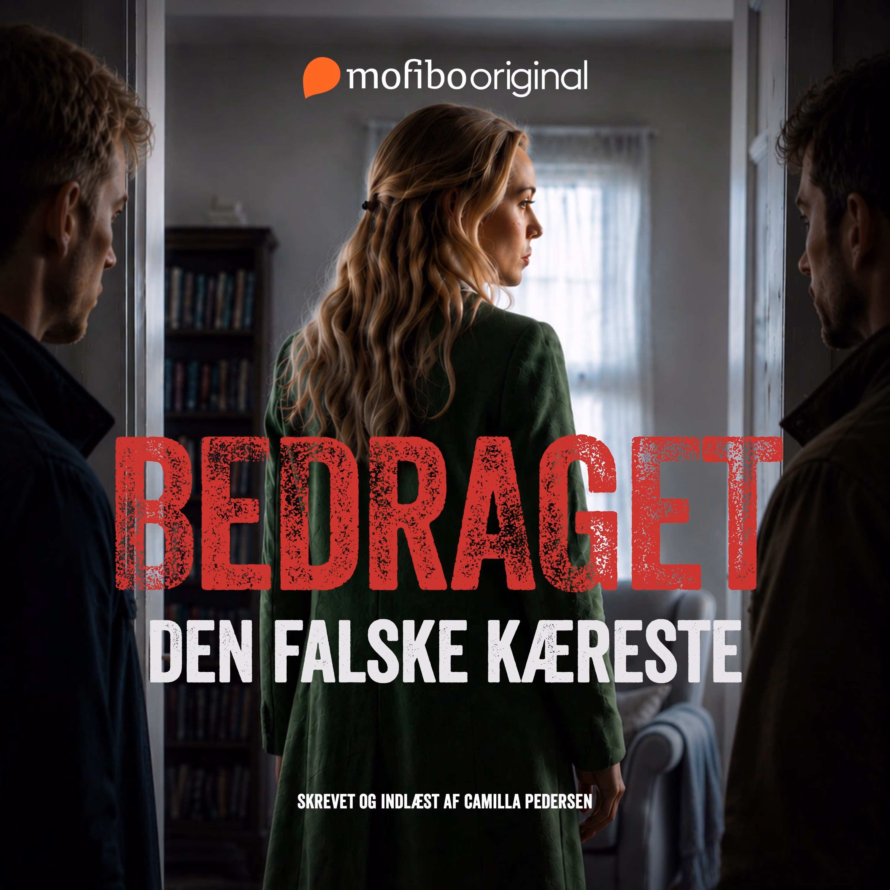 Book cover with police car flashing lights and title in Danish about partner violence anatomy.
