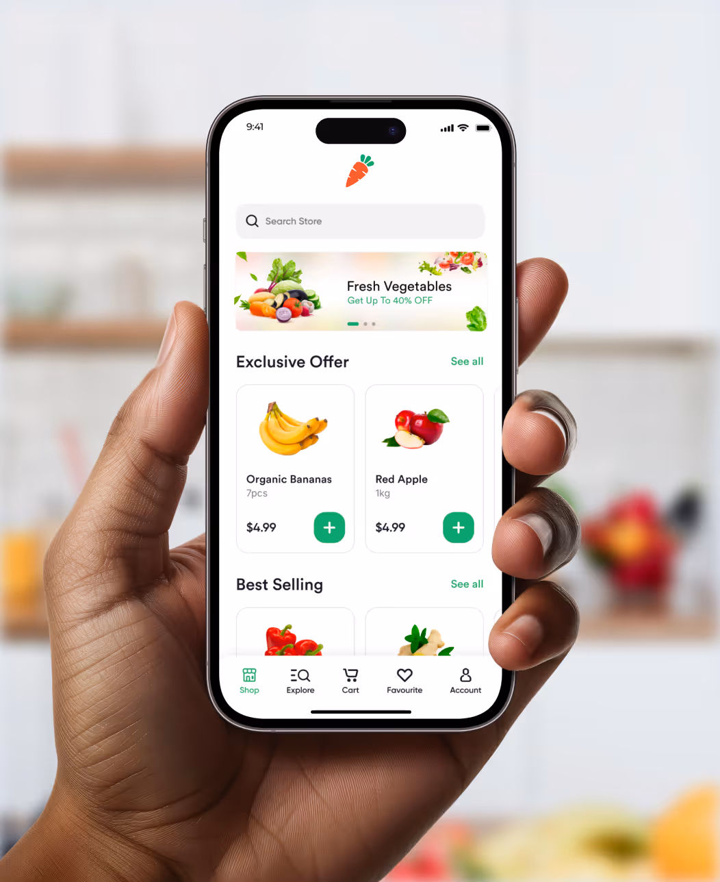 photo of an on-demand grocery app