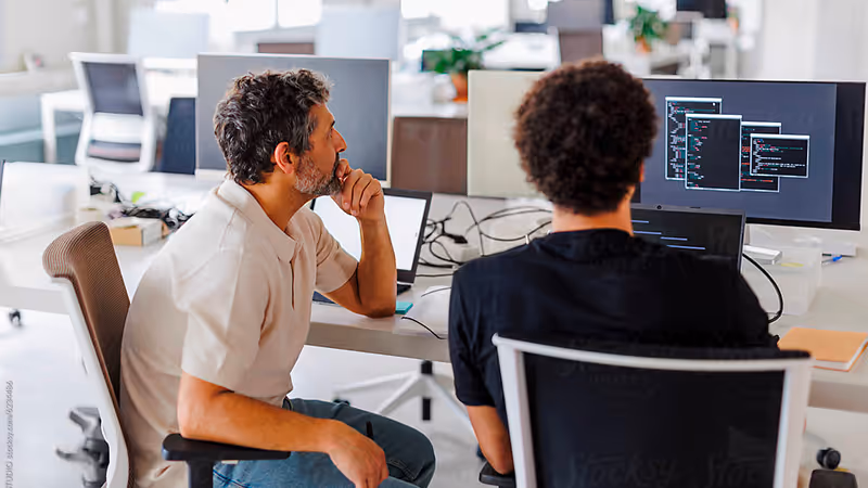A photo of the team at work