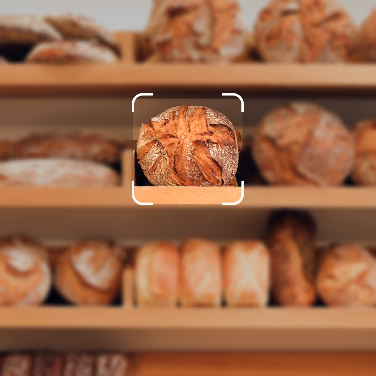 a picture of a loaf of bread on a shelf