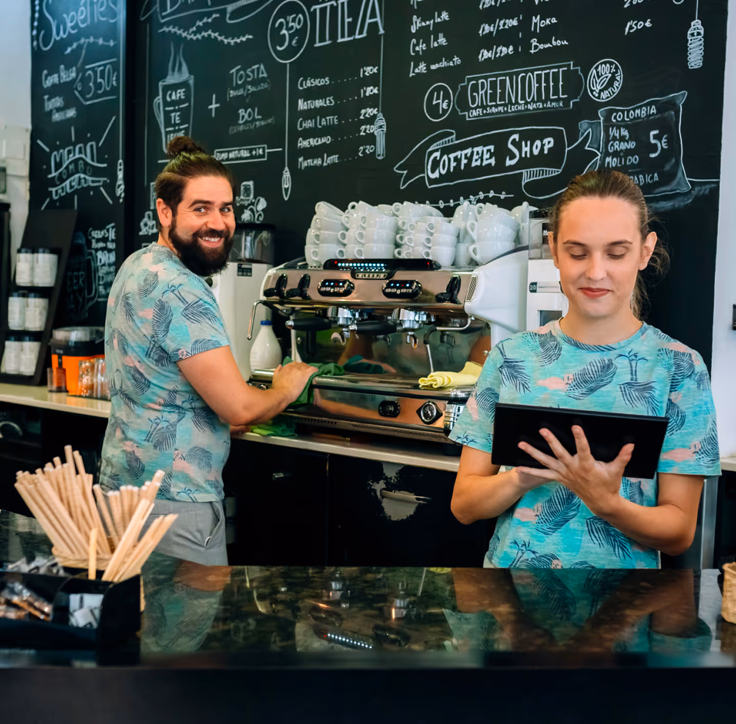 baristas in a coffee shop