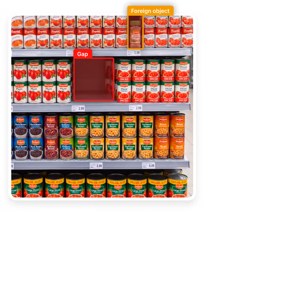 Refrigerated shelf with rows of water bottles and a marked gap on the second shelf from the top.