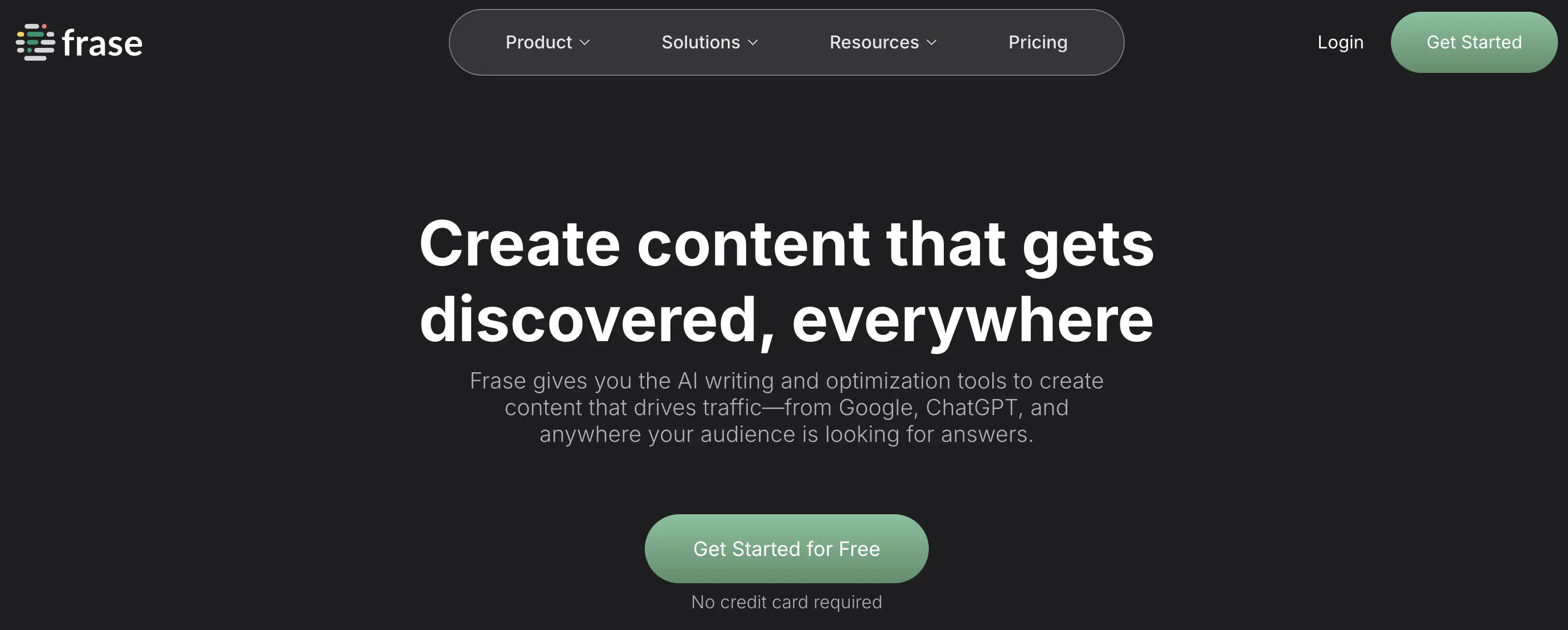 Frase homepage screenshot