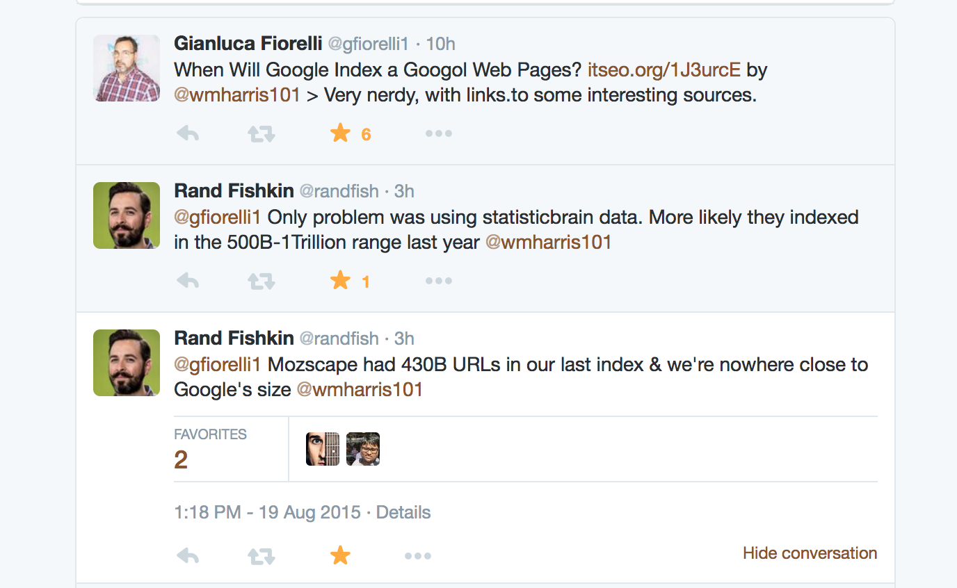 Twitter Convo with Rand Fishkin and Gianluca Fiorelli