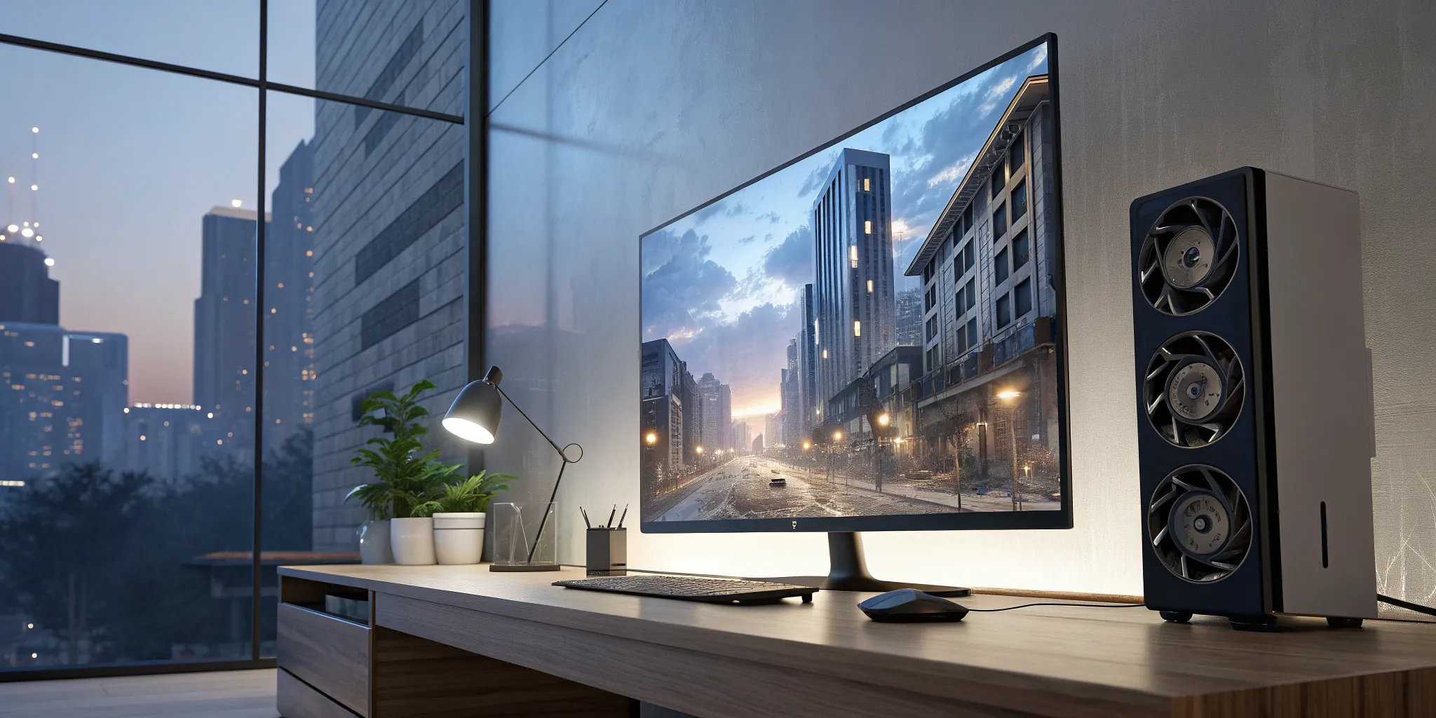 A professional workstation for hiring an Unreal Engine virtual production artist.