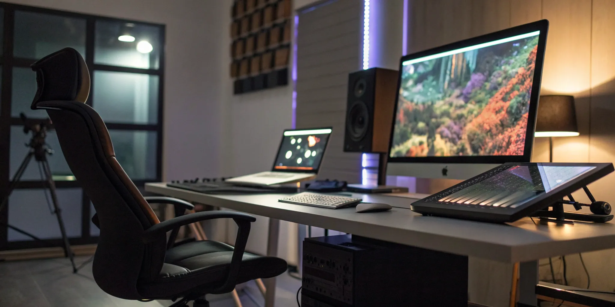 A virtual art department studio with a professional setup, ready to hire for your production.