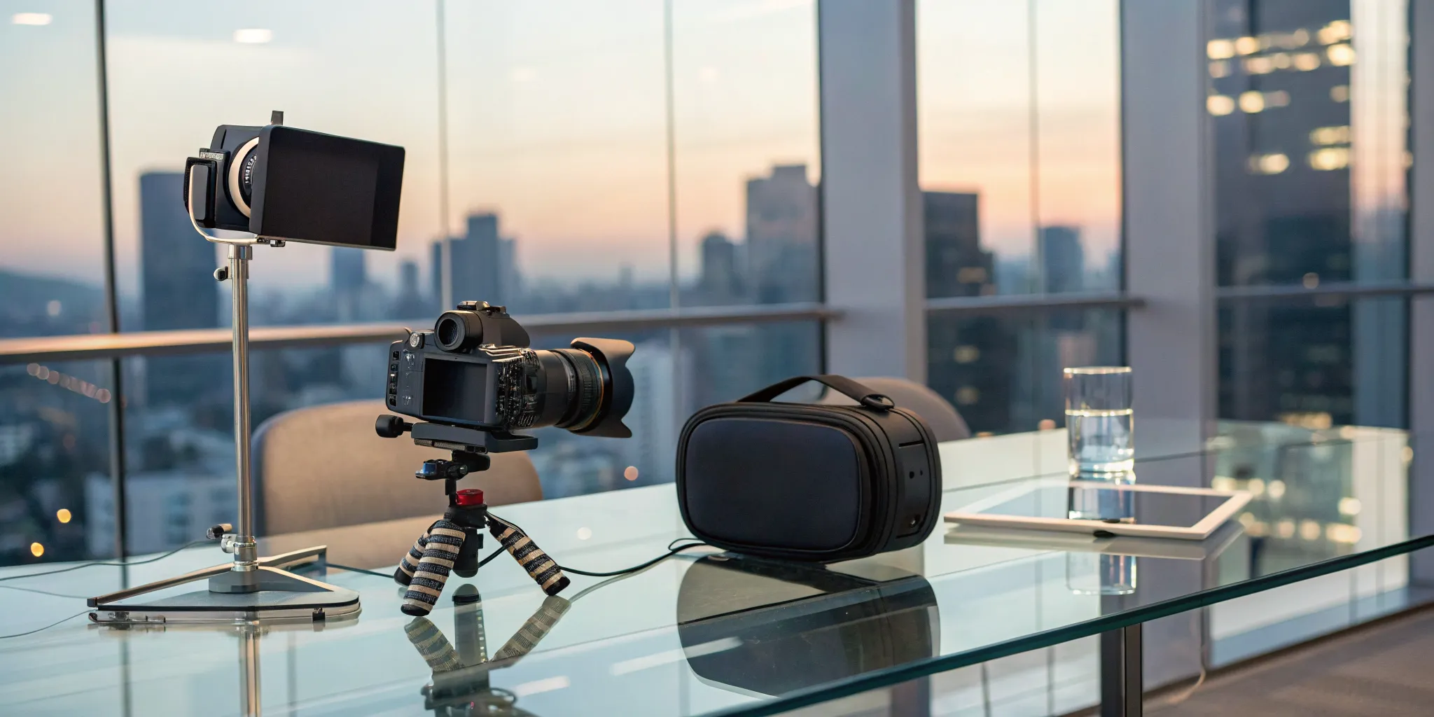 Professional VR camera and headset, key equipment driving the cost of cinematic VR experience production.